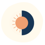 Illustrated icon of the sun and moon