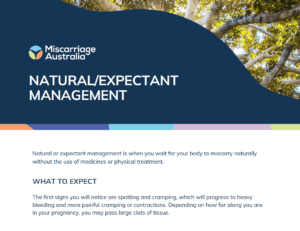 This a screenshot of the Natural Expectant Management Fact Sheet