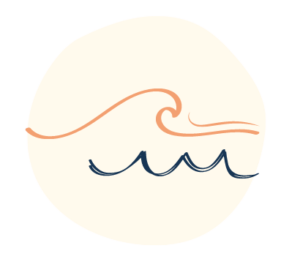 Illustrated icon of waves and water rolling