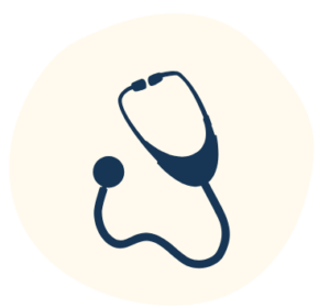 Illustrated icon of a stethoscope